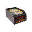 Picture of OSCO BROWN LEATHER DESK TRAY 3 TIER